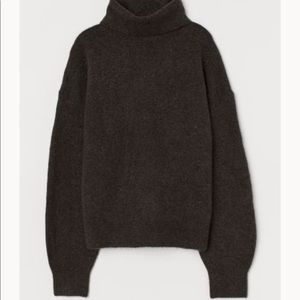 H&M chunky brown turtleneck sweater.